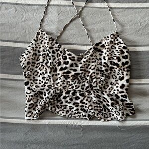 Forever 21 Black and Cream Leopard Camisole